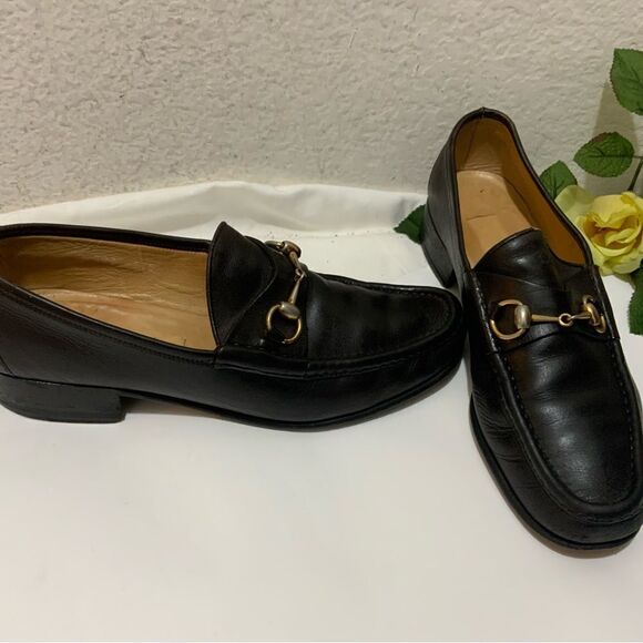 Vintage Gucci Classic Brown Leather Horsebit Loafers Men’s 43 1/2 S